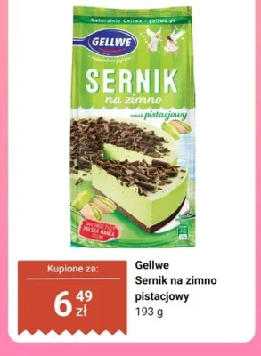 Sernik na zimno Gellwe pistacjowy promocja w Dino