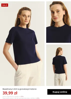 T-shirt bawełniany Greenpoint granatowy promocja w Greenpoint