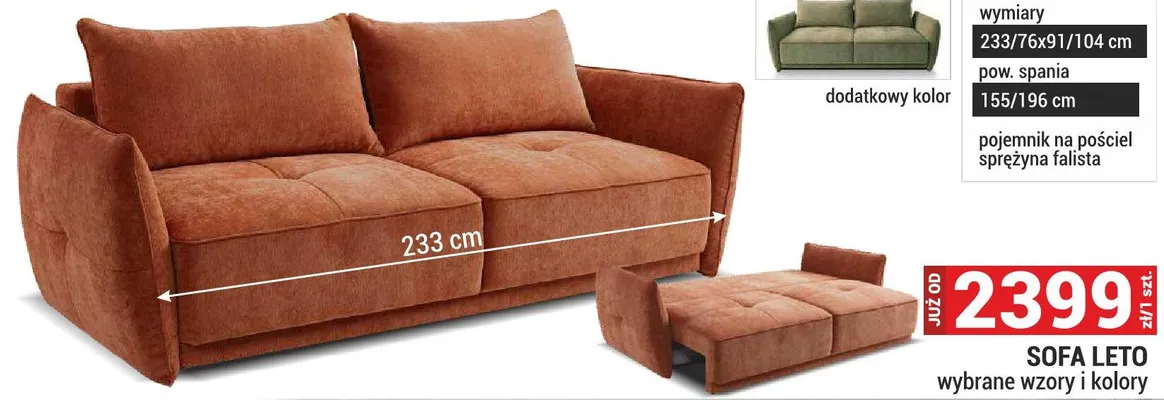 Sofa Leto promocja w Merkury Market