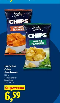 Chipsy ziemniaczane o smaku chorizo Snack Day promocja w Lidl