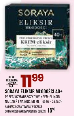 Eliksir młodości 40+ przeciwzmarszczkowy krem-eliksir na dzień i noc promocja w Drogerie Natura