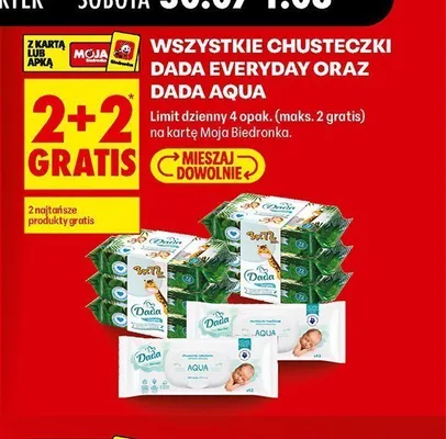 Chusteczki nawilżane Dada Everyday promocja w Biedronka