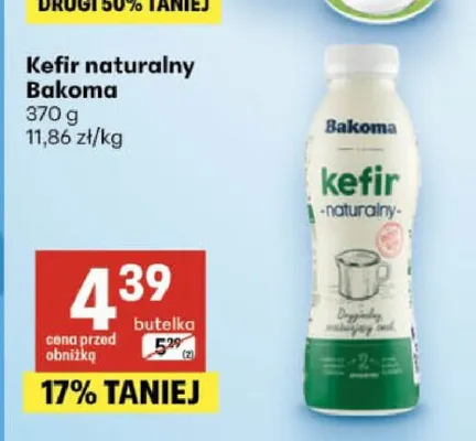 Kefir naturalny Bakoma promocja w Delikatesy Centrum