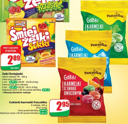 Cukierki karmelki Pszczółka 3 rodzaje promocja w Dino