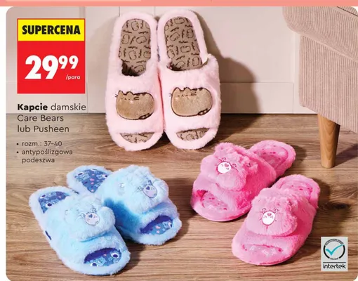 Kapcie damskie Care Bears lub Pusheen promocja w Biedronka
