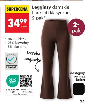 Legginsy damskie flare 2-pak promocja w Biedronka