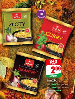 Zupa błyskawiczna Vifon Curry ostra o smaku kurczaka promocja w Dino