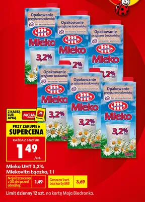 Mleko UHT 3,2% promocja w Biedronka