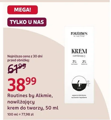 Nawilżający krem do twarzy Routines by Alkmie promocja w Rossmann