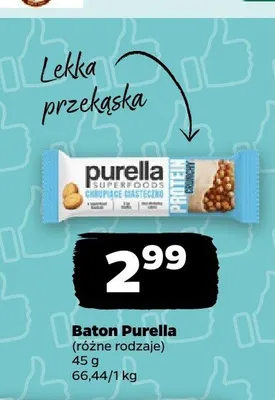 Baton proteinowy chrupiące ciasteczko Purella promocja w Netto