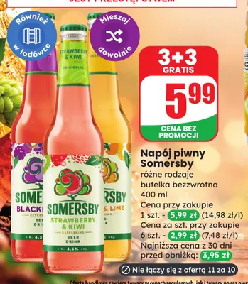 Napój piwny Somersby promocja w Dino