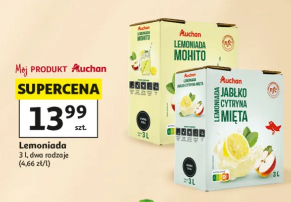 Lemoniada Jabłko Cytryna Mięta Auchan promocja w Auchan