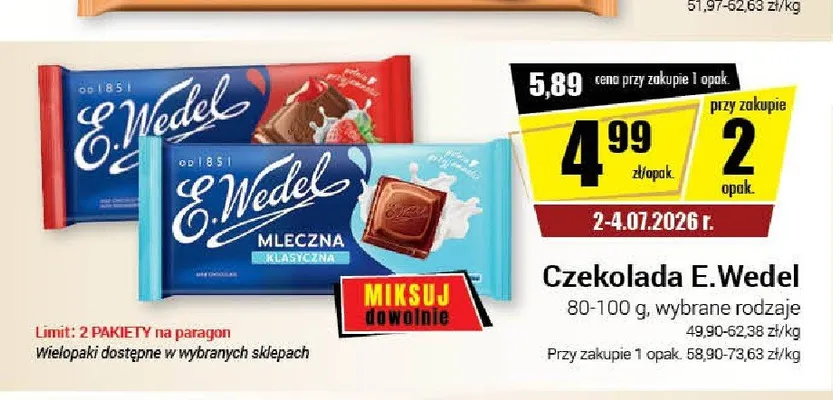 Czekolada E.Wedel promocja w Premium Nasz Sklep