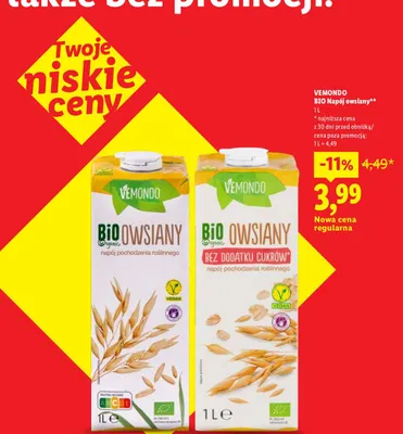 Napój owsiany Vemondo promocja w Lidl