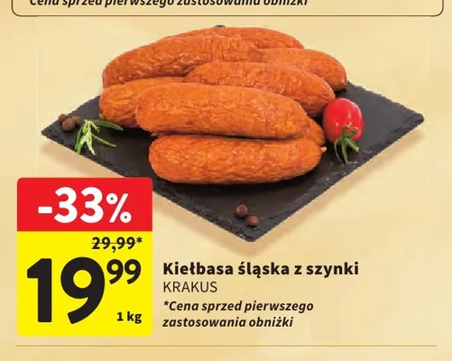 Kiełbasa śląska z szynki Krakus promocja w Intermarche
