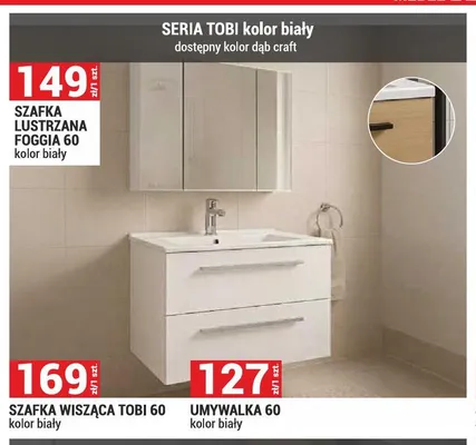 Seria Tobi kolor biały promocja w Merkury Market