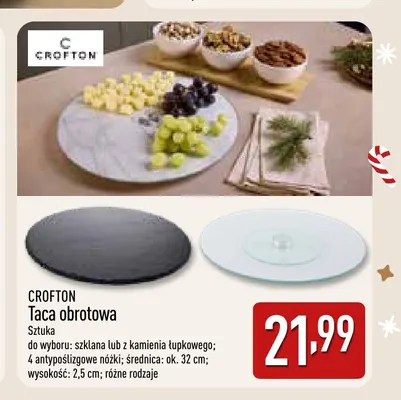 Taca obrotowa z kamienia łupkowego Crofton promocja w Aldi
