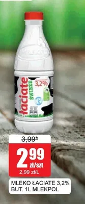 Mleko Łaciate 3,2% Mlekpol promocja w Bingo