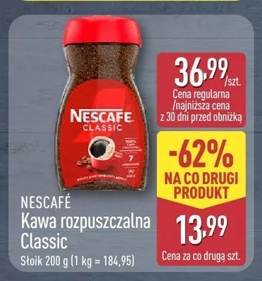 Kawa rozpuszczalna NESCAFÉ Classic promocja w Aldi