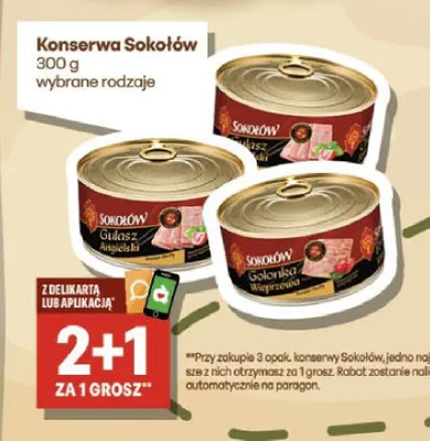 Konserwa Gulasz Angielski Sokołów promocja w Delikatesy Centrum