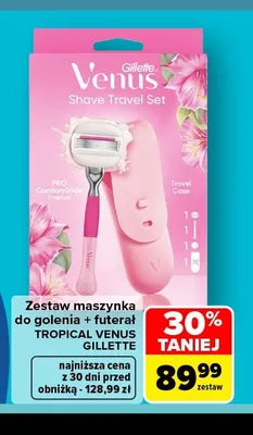Zestaw maszynka do golenia + futerał Tropical Venus Gillette promocja w Carrefour