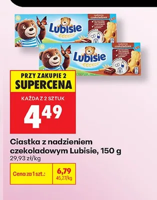 Ciastka z nadzieniem mlecznym Lubisie promocja w Biedronka