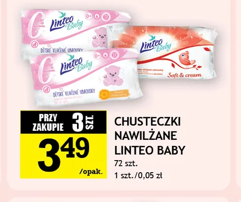 Chusteczki nawilżane Linteo Baby promocja w Gram Market