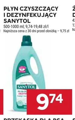 Płyn czyszczący i dezynfekujący Sanytol promocja w Stokrotka