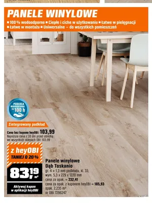 Panele winylowe Dąb Toskanio promocja w OBI