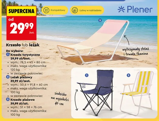 Krzesło turystyczne Plener promocja w Biedronka