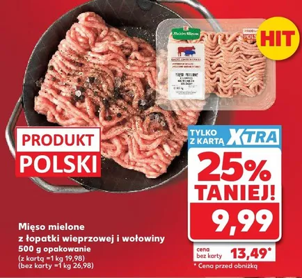 Mięso mielone z łopatki wieprzowej i wołowej Kraina Mięs promocja w Kaufland