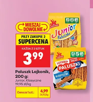Paluszki Junior Lajkonik promocja w Biedronka