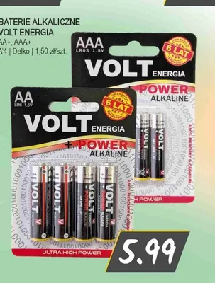 Baterie alkaliczne AA+ Volt Energia 4-pak promocja w Słoneczko