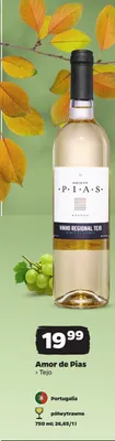 Wino białe półwytrawne Amor de Pias Tejo promocja w Netto