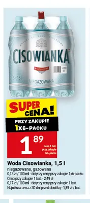Woda niegazowana Cisowianka promocja w Twój Market