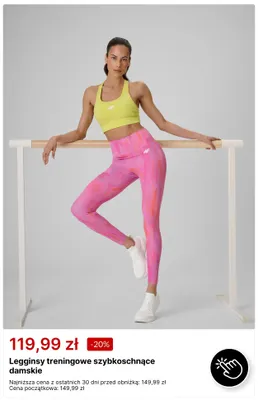 Legginsy treningowe szybkoschnące damskie 4F promocja w 4F