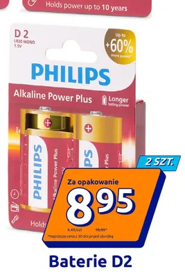 Baterie D Philips Alkaline Power Plus 2-pak promocja w Action