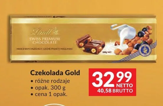Czekolada Lindt Gold promocja w Makro