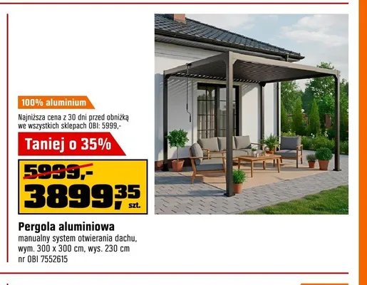 Pergola aluminiowa promocja w OBI