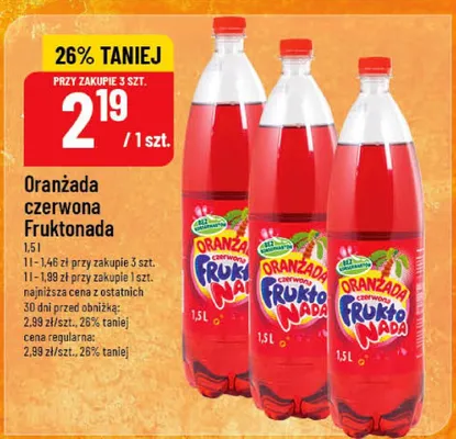 Oranżada czerwona Fruktonada promocja w POLOmarket