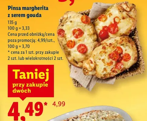 Pinsa margherita z serem gouda promocja w Lidl
