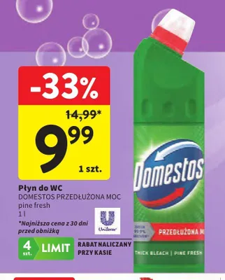Płyn do WC Domestos Przedłużona Moc Pine Fresh promocja w Intermarche