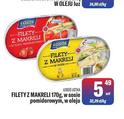 Filety z makreli Łosoś Ustka w sosie pomidorowym promocja w Tomi Markt