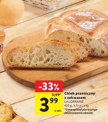 Chleb pszeniczny z zakwasem La Lorraine promocja w Intermarche