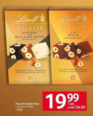Praliny Lindt Nuxor Milk promocja w Selgros