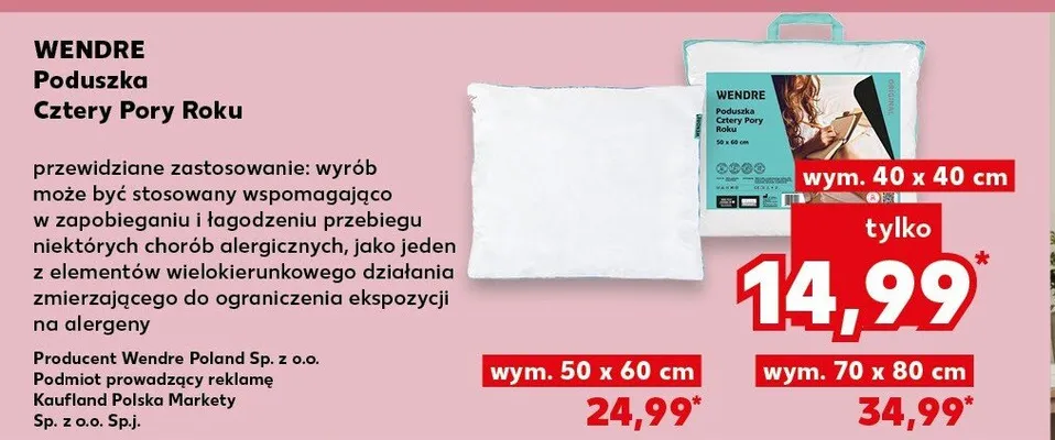 Poduszka Cztery Pory Roku 40x40 cm promocja w Kaufland
