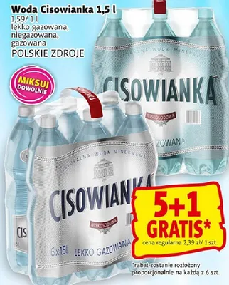 Woda cisowianka 1,5 l lekko gazowana, niegazowana, gazowana promocja w Prim Market