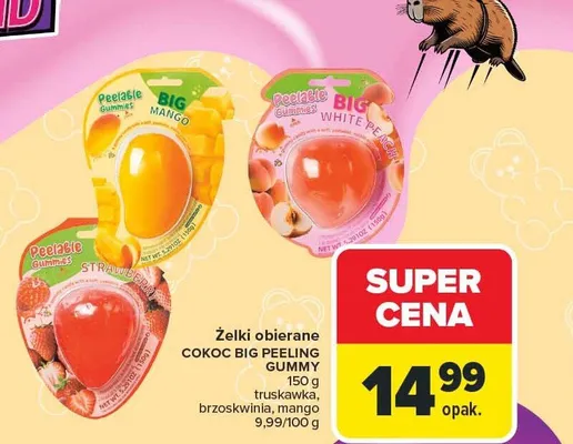Żelki obierane truskawka promocja w Carrefour Market