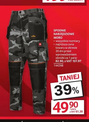 Spodnie narzędziowe moro promocja w Selgros