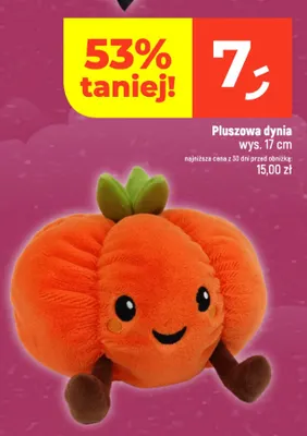 Pluszowa dynia wys. 17 cm promocja w Dealz